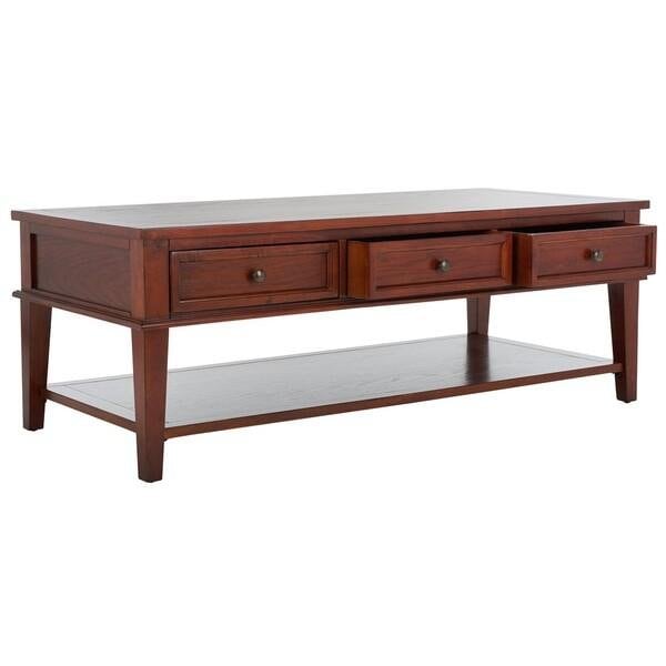 Safavieh 19.3 x 54 x 23.6 in. Manelin Coffee Table with Storage Drawers, Sepia - AMH6642A