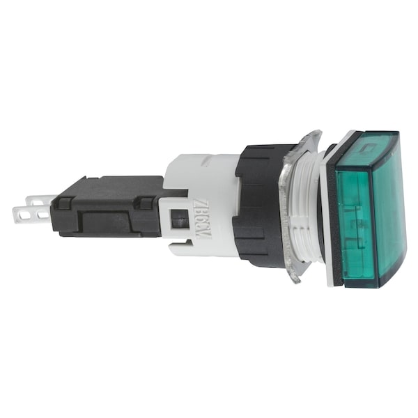 Schneider Electric Luz piloto completa, Harmony XB6, verde cuadrado, plástico, 16mm, LED integrado, 12...24V - XB6CV3BB.