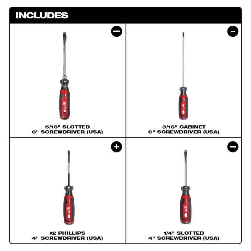 Juego de destornilladores Milwaukee con mango acolchonado con mochila Ultimate Jobsite de 15 pulgadas y kit de pinzas (8 piezas) - MT200-4-48-22-8201-48-22-6331.