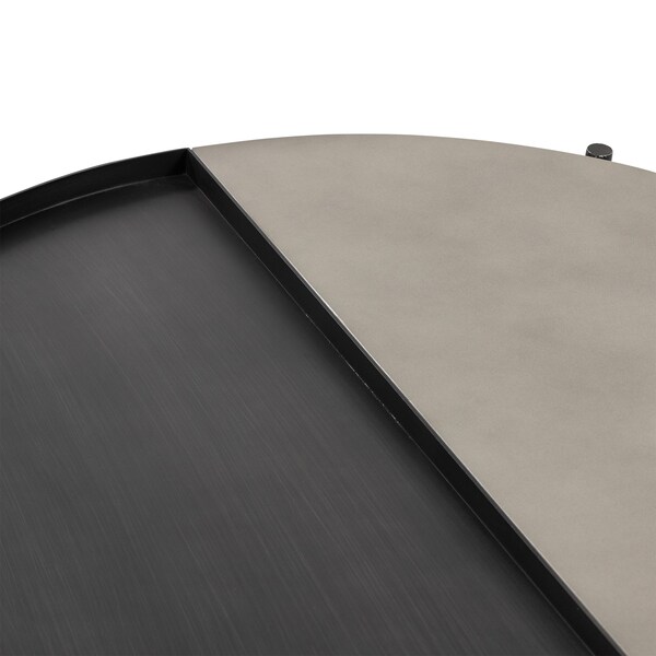 Armen Living Dua Concrete and Metal Round Modern Coffee Table - LCDUCOBLCC