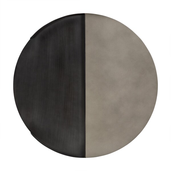 Armen Living Dua Concrete and Metal Round Modern Coffee Table - LCDUCOBLCC