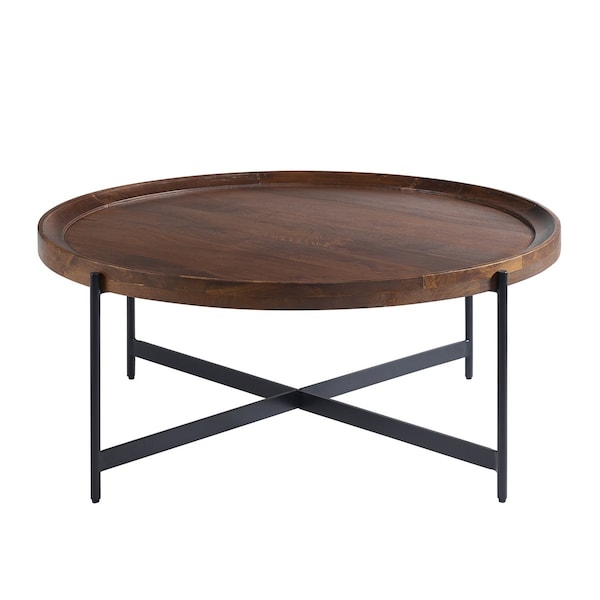 Alaterre Furniture Brookline 42" Round Coffee Table, Medium Chestnut - AWBL4268