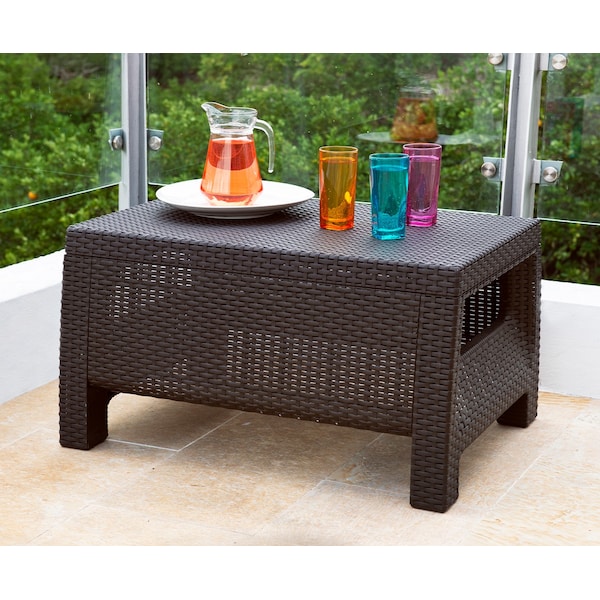 Plasticos Mq Coffee Table 30.3 in. W x 22.4 in. D x 15.5 in. H in Espresso - 423-WEN