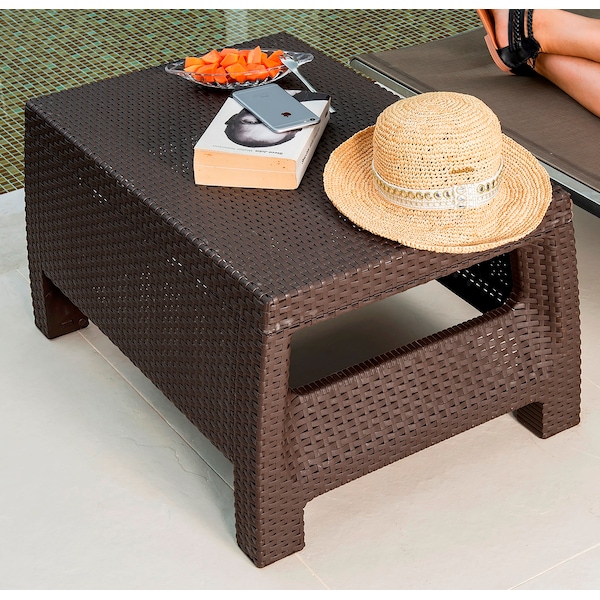 Plasticos Mq Coffee Table 30.3 in. W x 22.4 in. D x 15.5 in. H in Espresso - 423-WEN
