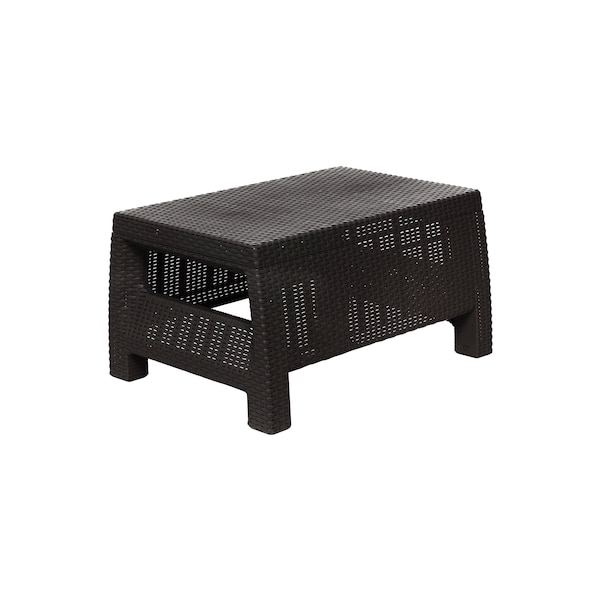 Plasticos Mq Coffee Table 30.3 in. W x 22.4 in. D x 15.5 in. H in Espresso - 423-WEN