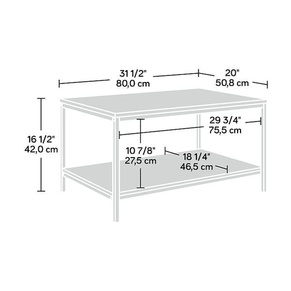 Sauder North Avenue Coffee Table So , Open shelving for storage and display - 423025