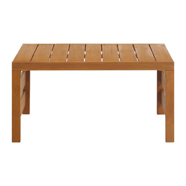 Alaterre Furniture Barton Outdoor Eucalyptus Wood Slotted Coffee Table, Brown - 80-OUTD-WD-SMCT