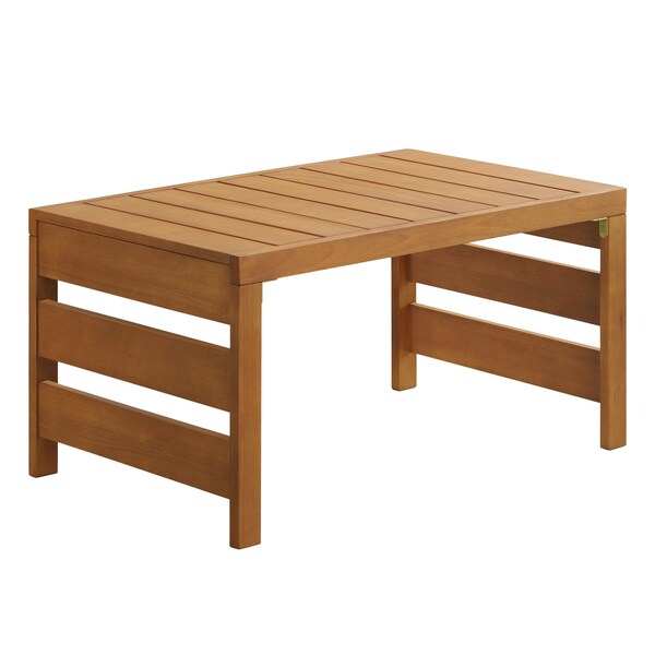 Alaterre Furniture Barton Outdoor Eucalyptus Wood Slotted Coffee Table, Brown - 80-OUTD-WD-SMCT
