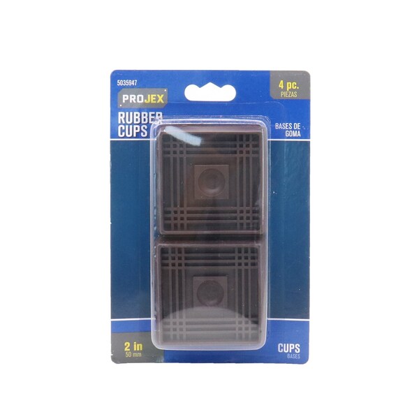 Projex Projex Rubber Caster Cup Brown Square 2 in. W X 2 in. L 4 pk - P0015