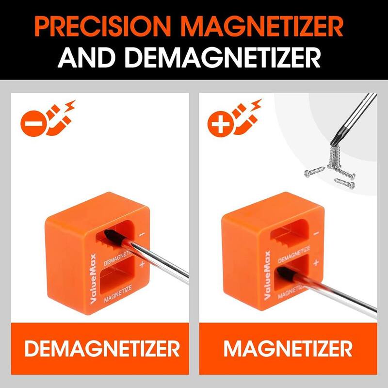 Set de desarmadores magnéticos Etokfoks con organizador de plástico con 126 piezas en color naranja - MLPH020LT408