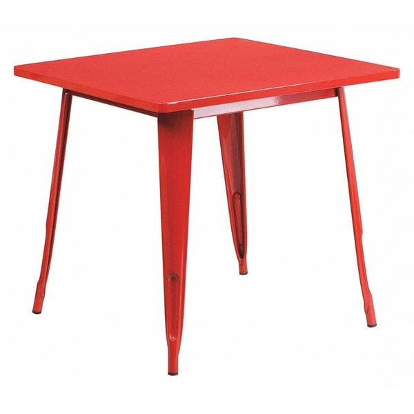 Flash Furniture Red Metal Table, 31.5SQ - ET-CT002-1-RED-GG