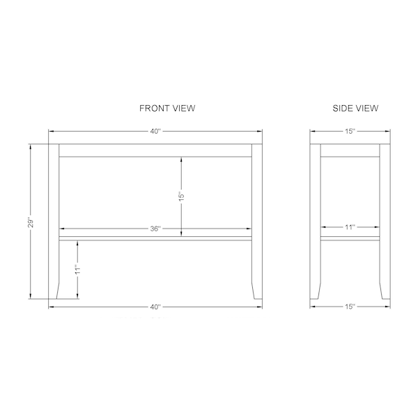 Alaterre Furniture 40 X 15 X 29, MDF Top, Concrete Gray - ANNP1471