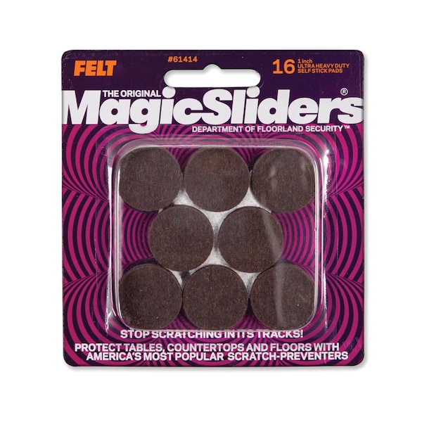 Magic Sliders Magic Sliders Felt Self Adhesive Protective Pads Brown Round 1 in. W X 1 in. L 16 pk - 61414