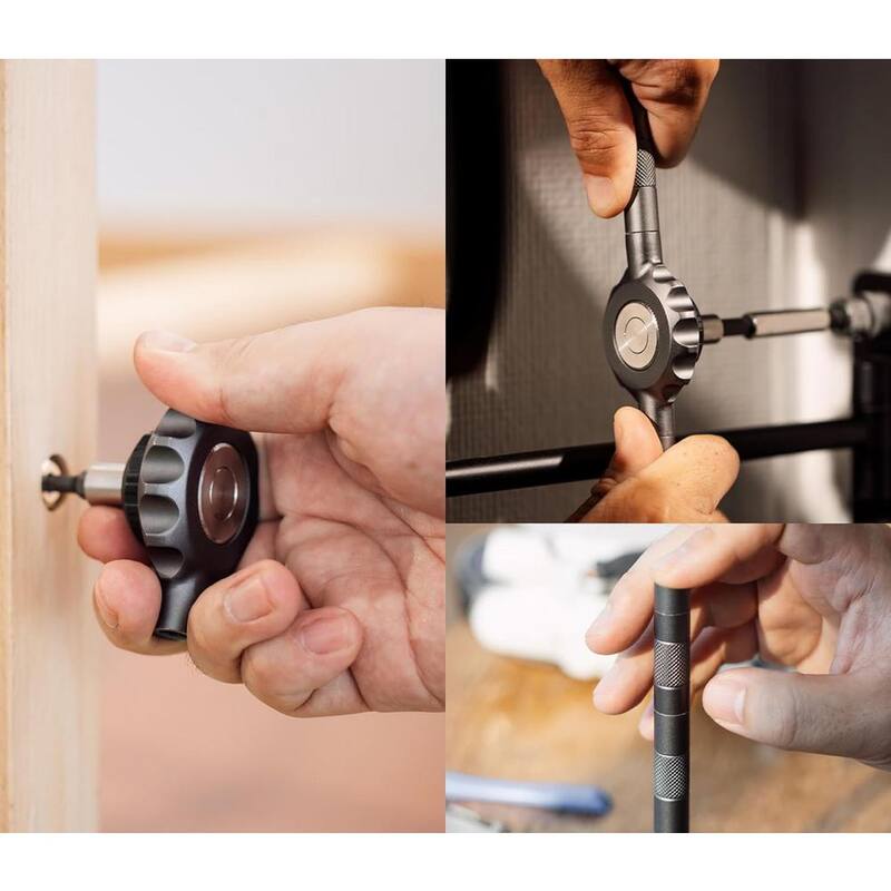 Set de destornillador de trinquete sin engranajes con 58 piezas de puntas de acero S2 de 1/4 de pulgada y 4 mm para uso versátil - MLPH020LT406
