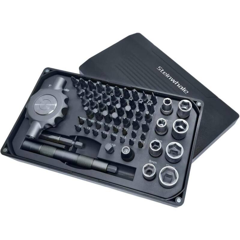 Set de destornillador de trinquete sin engranajes con 58 piezas de puntas de acero S2 de 1/4 de pulgada y 4 mm para uso versátil - MLPH020LT406