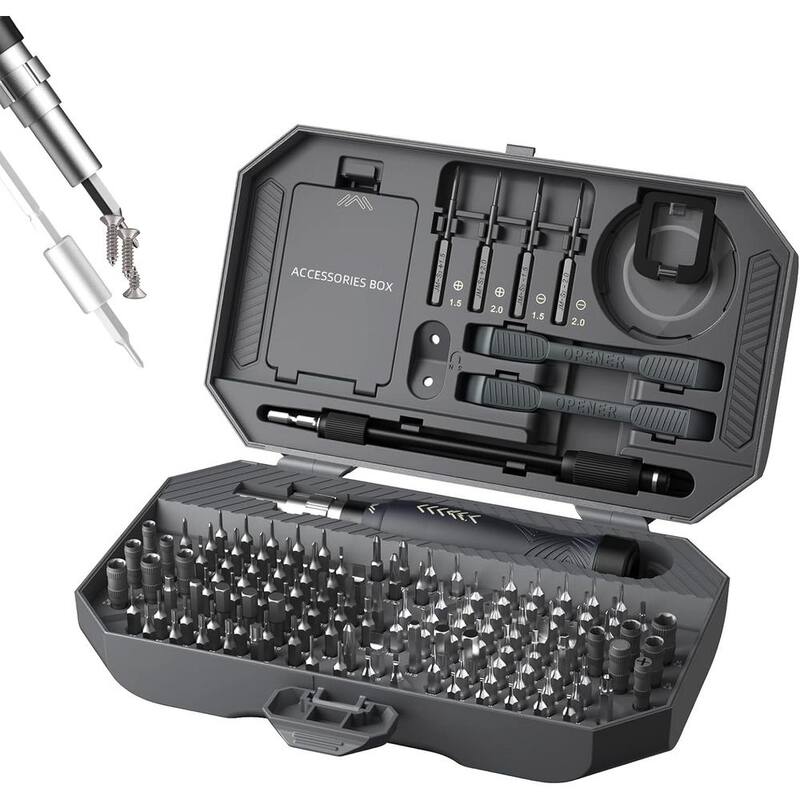 Juego de destornilladores de precisión para computadora Etokfoks con destornillador Torx T6 con 164 piezas en negro - MLPH020LT405