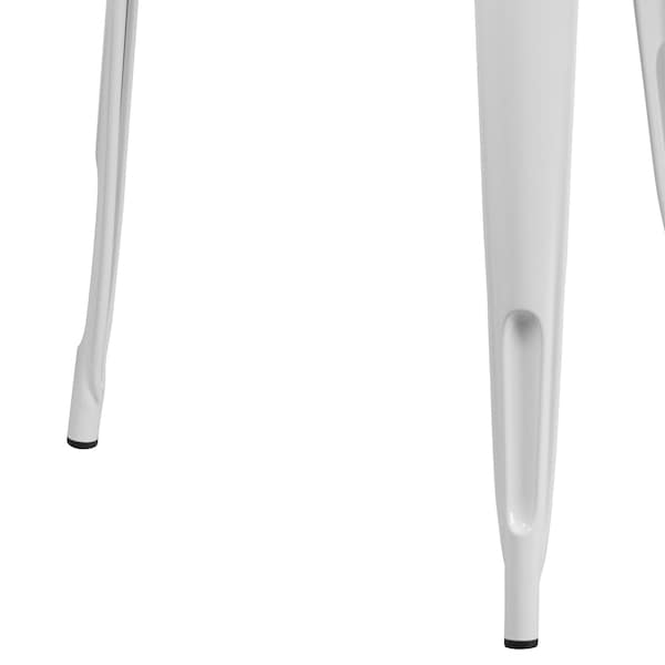 Flash Furniture White Metal Table, 31.5SQ - ET-CT002-1-WH-GG