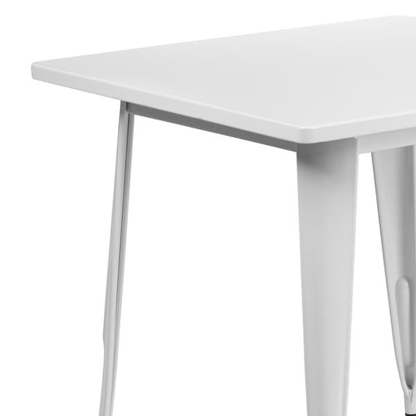 Flash Furniture White Metal Table, 31.5SQ - ET-CT002-1-WH-GG