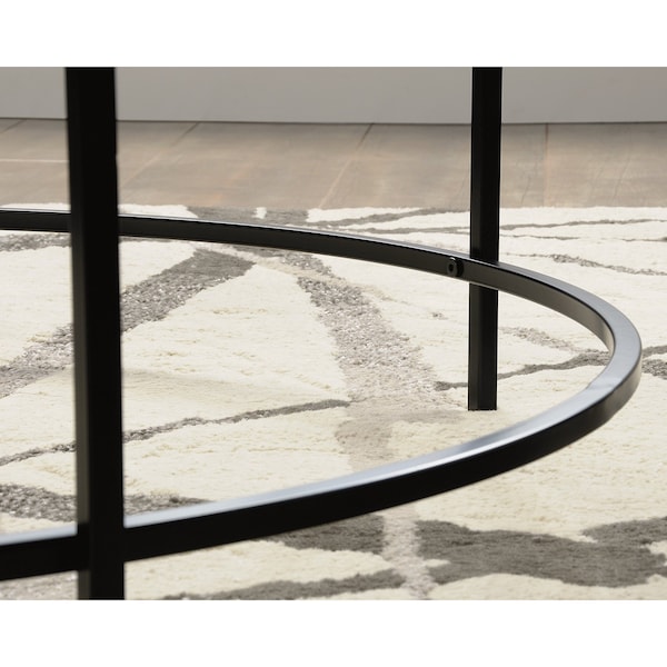 Sauder Harvey Park Coffee Table Black/clear Gla , Finished on all sides for versatile placement - 414970