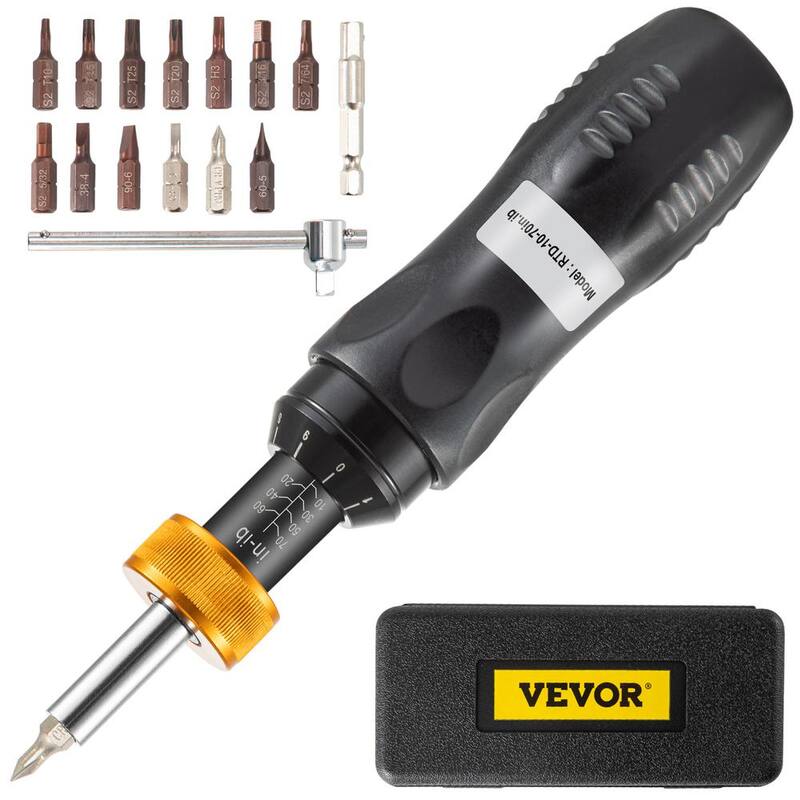 Juego de destornillador de torque VEVOR, Llave de torque destornillador de 1/4 pulgadas, Torque destornillador 10-70 in/lbs. - NJQZBDDWC10-7ZNKCV0-0806
