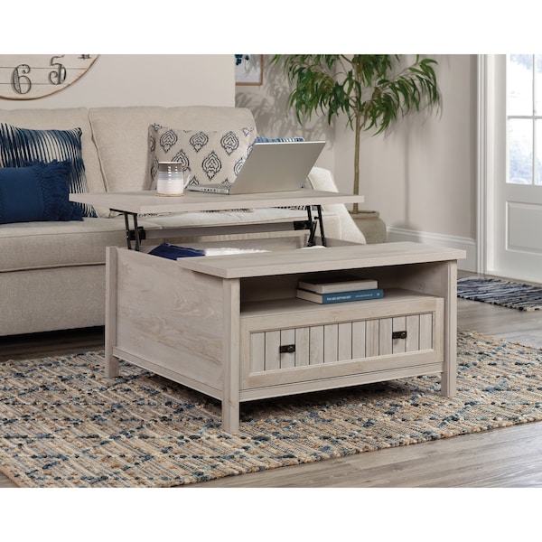 Sauder Costa Lift Top Coffee Table Chc , Partial top lifts up and forward to create versatile work surface - 427890