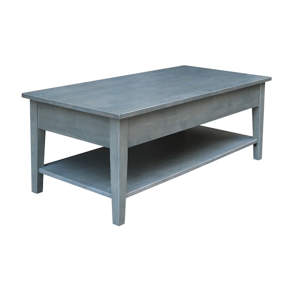 International Concepts Rectangle Spencer Coffee Table, 48 in W X 24 in L X 19 in H, Wood, Antique Washed Heather Gray - OT105-8C