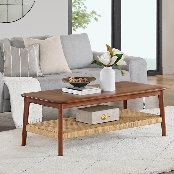 Alaterre Furniture Calais Coffee Table, Warm Chestnut - ANCA1170