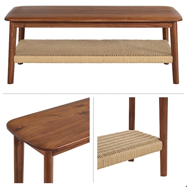 Alaterre Furniture Calais Coffee Table, Warm Chestnut - ANCA1170