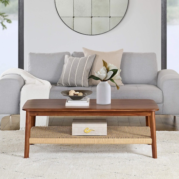 Alaterre Furniture Calais Coffee Table, Warm Chestnut - ANCA1170