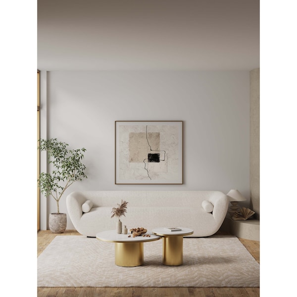 Manhattan Comfort Glenn Coffee Table and End Table Set of 2 in Gold - 2-CE1710