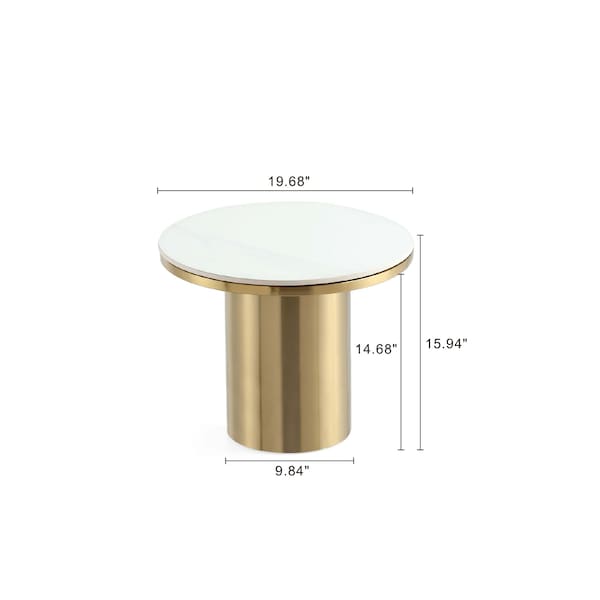 Manhattan Comfort Glenn Coffee Table and End Table Set of 2 in Gold - 2-CE1710