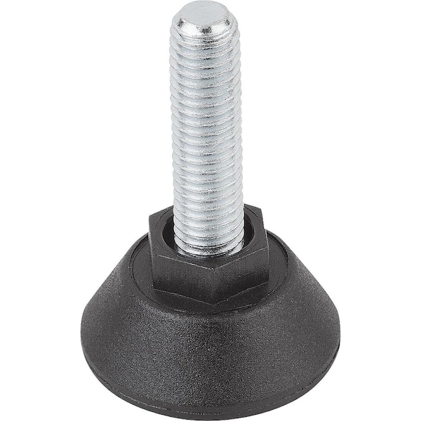 Kipp Levelling Foot Round With Hexagon M08X25, D=30, Polyamide, Comp:Steel - K0675.3008X025