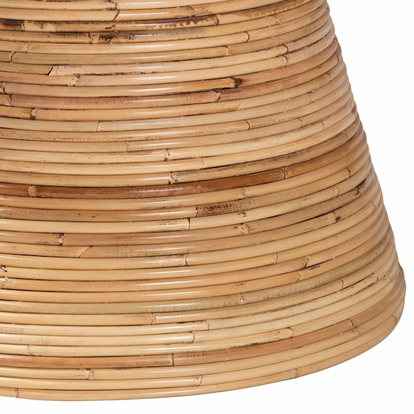 Bali & Pari Bella Modern Bohemian Natural Rattan and Mahogany Wood Coffee Table - 243-13564-ZORO