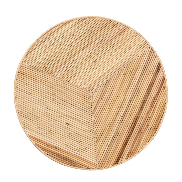 Bali & Pari Bella Modern Bohemian Natural Rattan and Mahogany Wood Coffee Table - 243-13564-ZORO