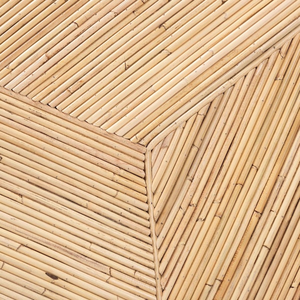 Bali & Pari Bella Modern Bohemian Natural Rattan and Mahogany Wood Coffee Table - 243-13564-ZORO