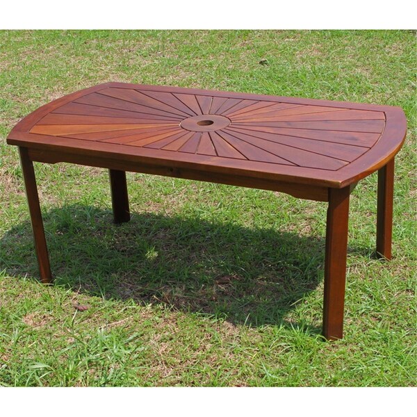 Fixturesfirst Highland Acacia Sunburst Coffee Table, Brown - FI749868