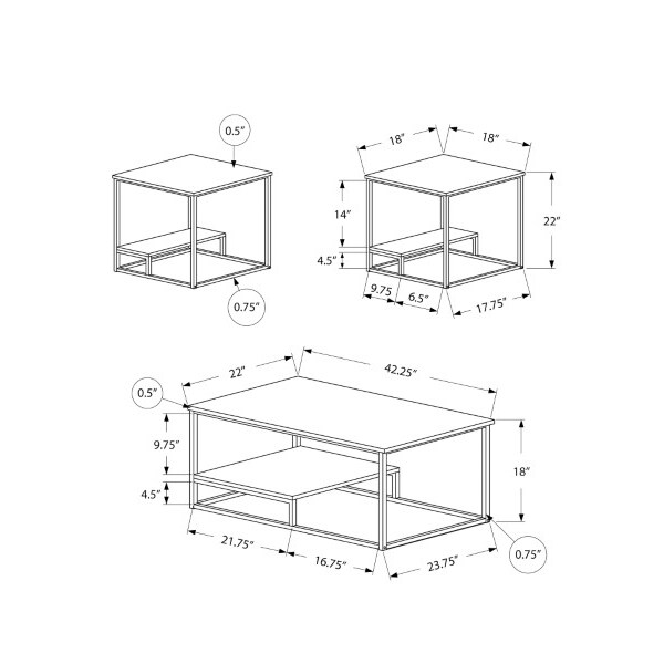 Monarch Specialties Dining Table - 36"X 48" / Taupe Reclaimed Wood-Look/Black - I 7961P