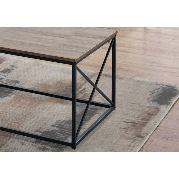 Monarch Specialties Dining Table - 36"X 60" / Dark Taupe / Black Metal - I 7950P