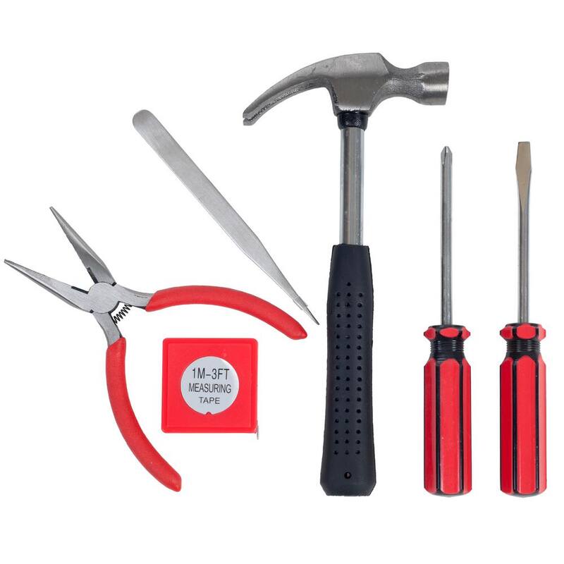 Juego de herramientas negras multipropósito para auto y oficina de 7 piezas - 75-HT1007