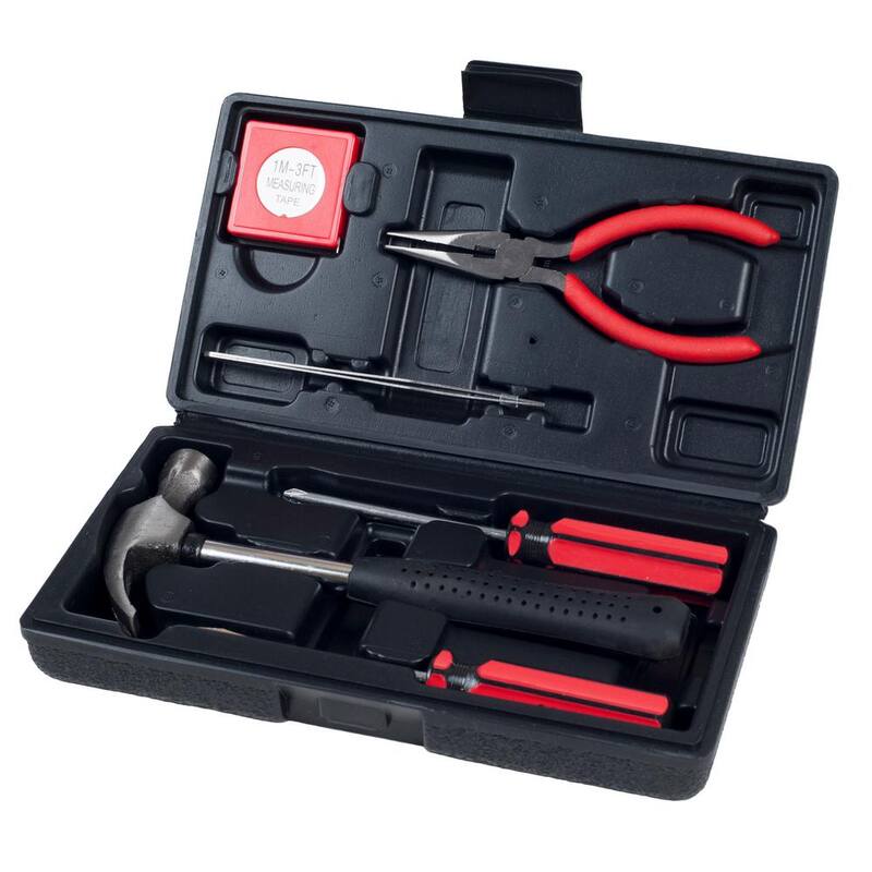 Juego de herramientas negras multipropósito para auto y oficina de 7 piezas - 75-HT1007