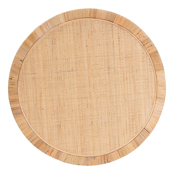 Bali & Pari Kalimantan Bohemian Light Honey Rattan and Mahogany Wood Coffee Table - 245-13734-ZORO