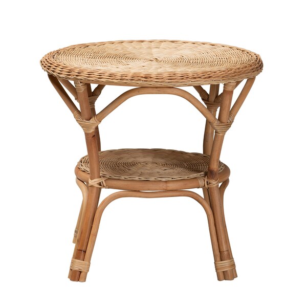 Baxton Studio Abbey Modern Bohemian Natural Brown Antique Rattan Coffee Table - 219-12718-ZORO