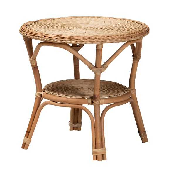 Baxton Studio Abbey Modern Bohemian Natural Brown Antique Rattan Coffee Table - 219-12718-ZORO