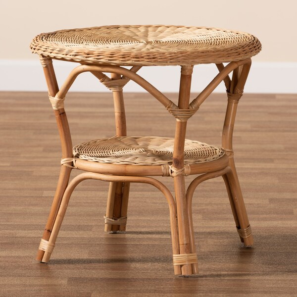 Baxton Studio Abbey Modern Bohemian Natural Brown Antique Rattan Coffee Table - 219-12718-ZORO