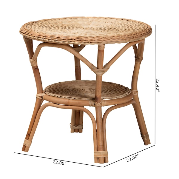 Baxton Studio Abbey Modern Bohemian Natural Brown Antique Rattan Coffee Table - 219-12718-ZORO