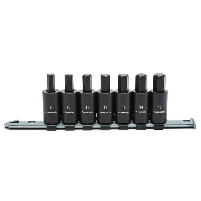 Juego de 7 piezas de puntas hexagonales de 1/2 pulgadas para impacto Husky MM - H2DMMHBI7PC