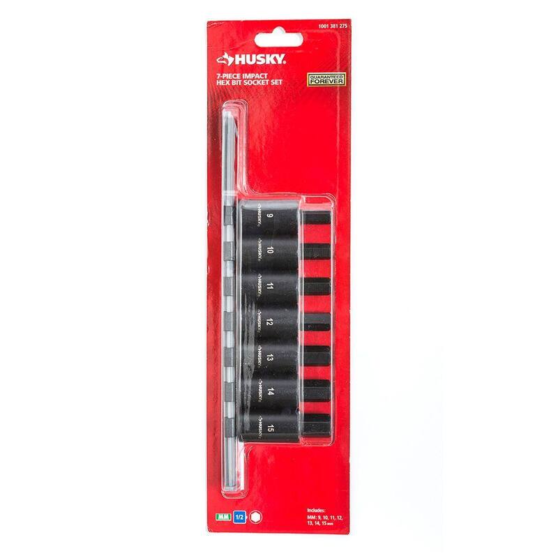 Juego de 7 piezas de puntas hexagonales de 1/2 pulgadas para impacto Husky MM - H2DMMHBI7PC