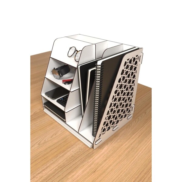 Furnia Ottoman Organizer, White - HD-ON70SF-OTTMORGZ-BEYAZ
