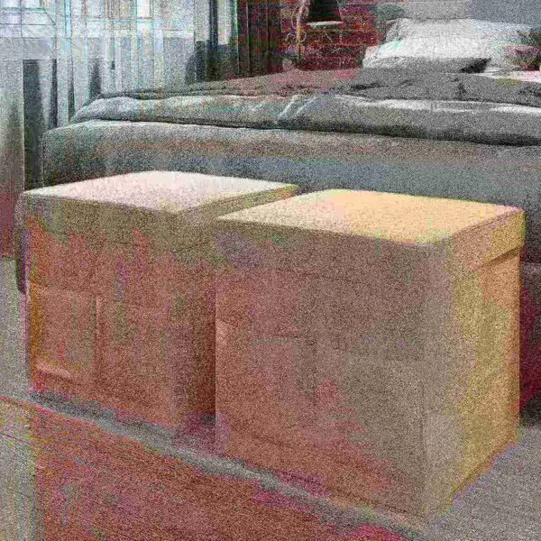 Hastings Home 2-Pack Folding Ottoman Cubes, Beige - 410747ZTL