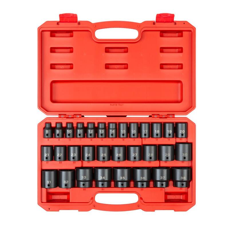 Juego de 31 piezas de dados de impacto de 6 puntos de 1/2 pulgadas de TEKTON (8 mm - 38 mm) - SID92327